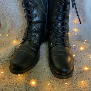 COPY - Leather black combat boots ✨